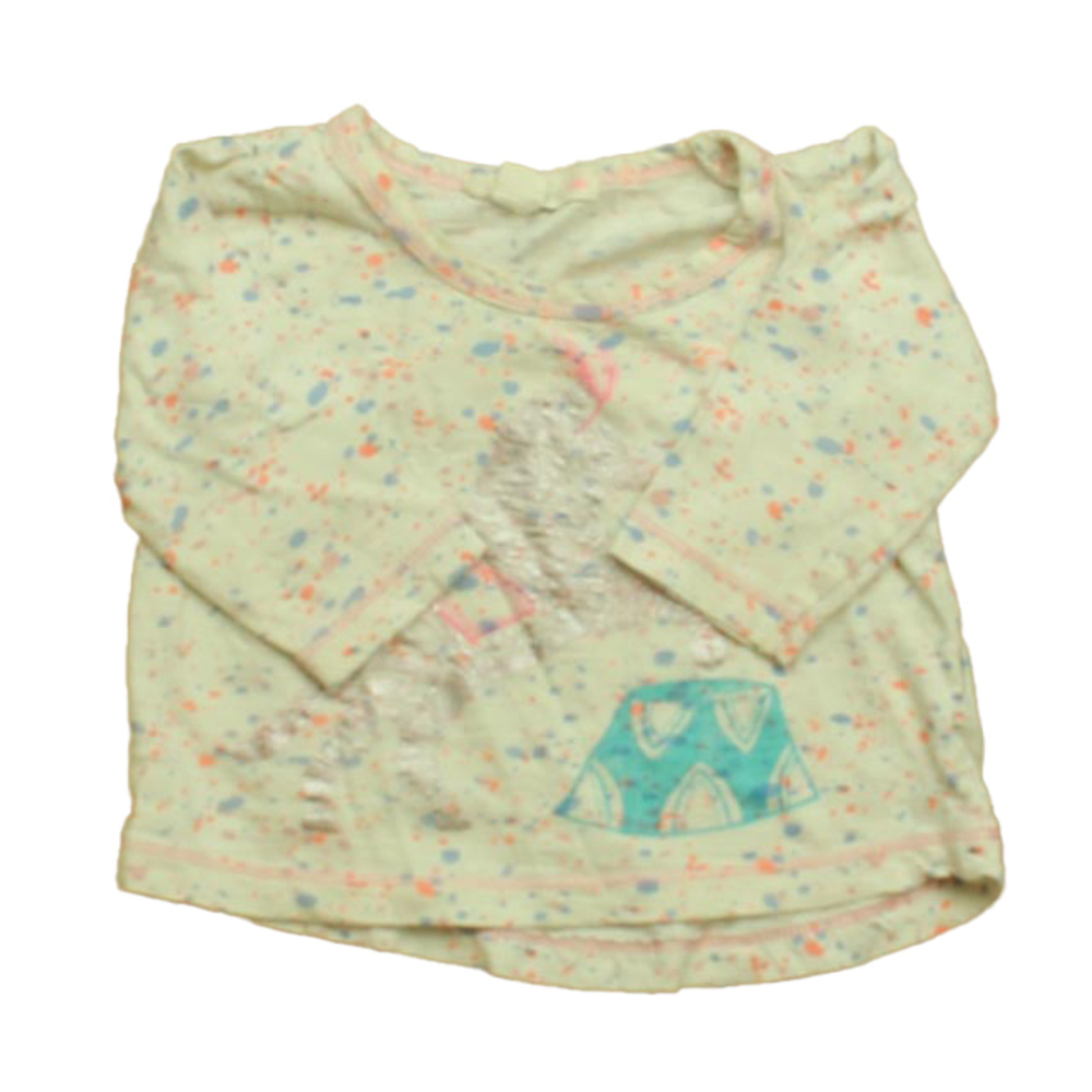 everbloom Girls Ivory | Pink Unicorn Long Sleeve T-Shirt size: 18 Months